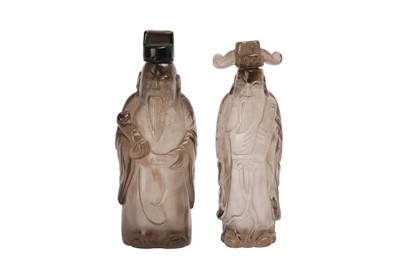 Lot 105 - TWO CHINESE CRYSTAL 'OFFICIAL' SNUFF BOTTLES.
