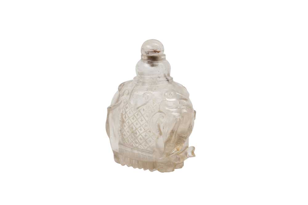 Lot 101 - A CHINESE ROCK CRYSTAL 'ELEPHANT' SNUFF BOTTLE.

A CHINESE ROCK CRYSTAL ELEPHANT SNUFF BOTTLE.