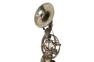 Lot 88 - A TAXIDERMY ZEBRA PLAYING A SOUSAPHONE BY ANDRE  ROBOLOBAVICH