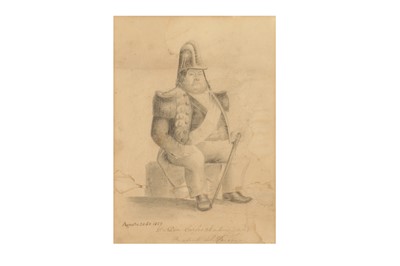 Lot 423 - A 19TH CENTURY PENCIL DRAWING OF THE FIRST PRESIDENT OF PARAGUAY