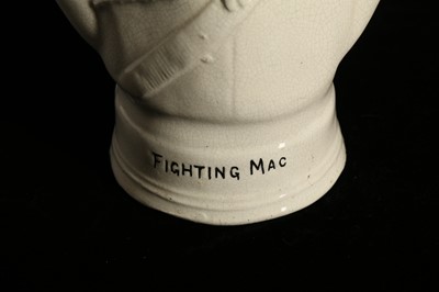 Lot 378 - A RARE COMMEMORATIVE JUG IN THE FORM OF 'FIGHTING MAC'