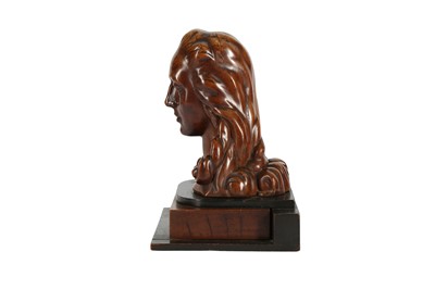 Lot 391 - AN ITALIAN PRISONER OF WAR CARVED WOODEN BUST OF A GIRL