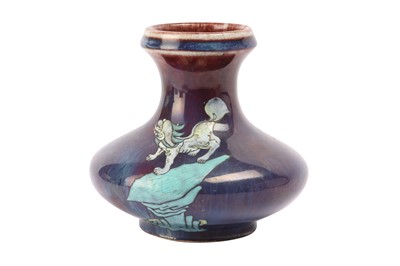 Lot 286 - A CHINESE LATER-ENAMELLED FLAMBE VASE.
