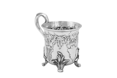 Lot 477 - A Victorian sterling silver christening mug, London 1842 by Benjamin Preston