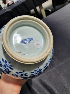 Lot 444 - A CHINESE BLUE AND WHITE HOOKAH BASE.
