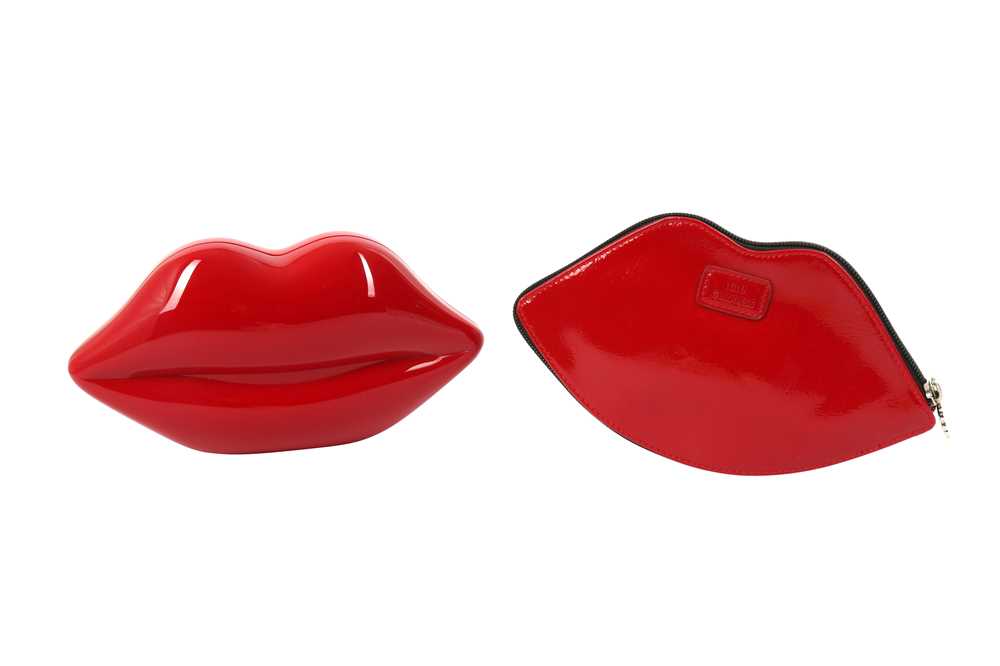 Lulu Guinness Small Lips Hardside Spinner Case in Red | Lyst UK