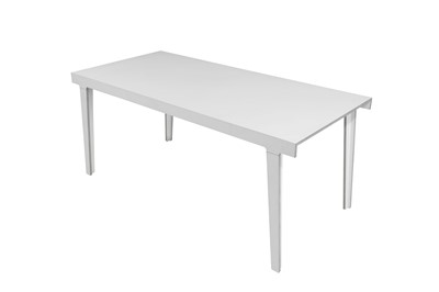 Lot 77 - A WHITE LAMINATED PLYWOOD TABLE, CONTEMPORARY