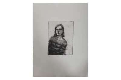 Lot 76 - MARCELLE HANSELAAR: 'TIED' AN ETCHING OF A YOUNG GIRL