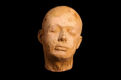 Lot 57 - VIKTOR WYND (BRITISH): A TERRACOTTA SELF PORTRAIT AS A SUICIDE TOGETHER WITH A PHOTOGRAPH