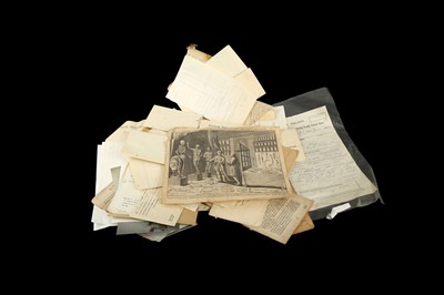 Lot 68 - THE LIFE OF A MAN IMMORTALISED THROUGH A FOLDER OF EPHEMERA TOGETHER WITH AN ENGRAVING