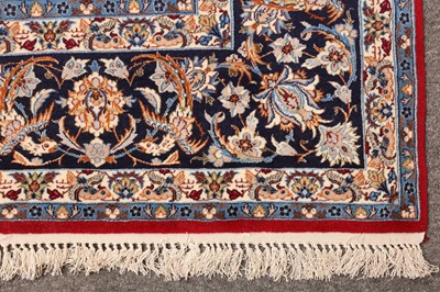 Lot 83 - AN EXTREMELY FINE PART SILK ISFAHAN CARPET, CENTRAL PERSIA
