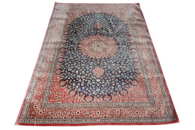 Lot 89 - AN EXTREMELY FINE SIGNED SILK QUM RUG, CENTRAL PERSIA