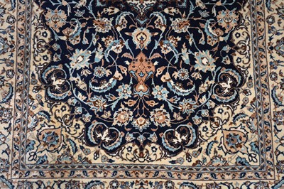 Lot 42 - A VERY FINE PART SILK NAIN RUG, CENTRAL PERSIA