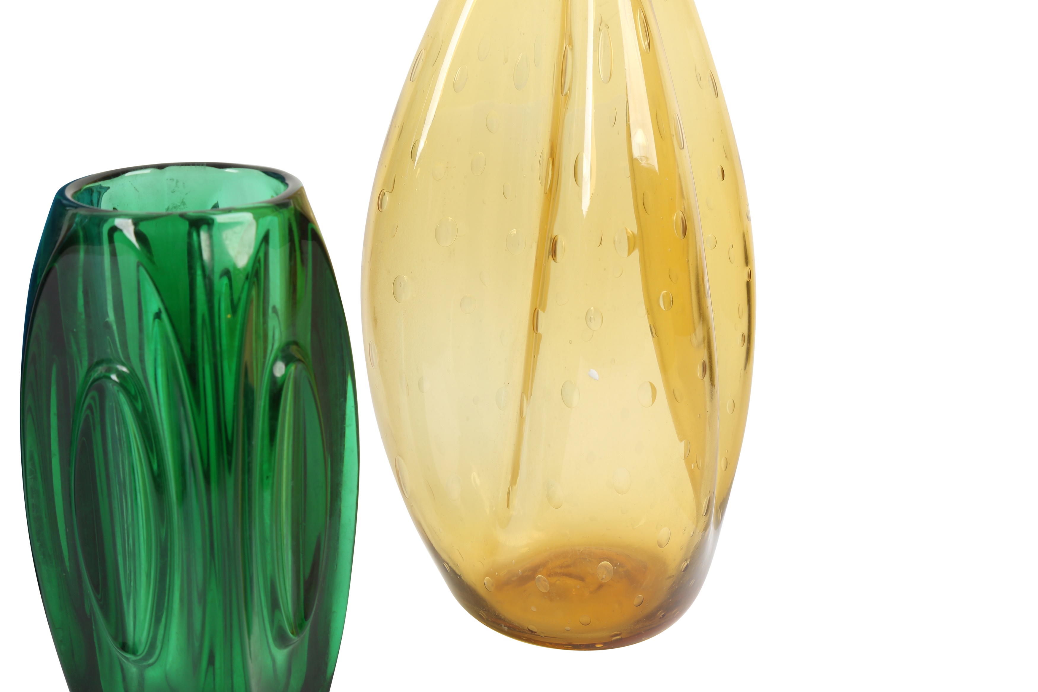 Lot 347 - TWO ELONGATED GUL STYLE BOTTLE VASES