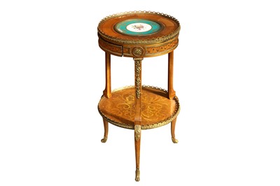 Lot 115 - A FRENCH BRASS MOUNTED AND INLAID MAHOGANY CIRCULAR TABLE, MID/LATE 19TH CENTURY