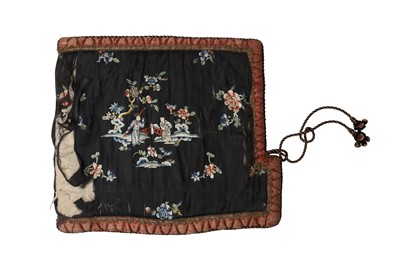 Lot 194 - A CHINESE EMBROIDERED SILK CUSHION.
