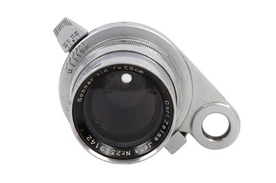 Lot 305 - A Rare Carl Zeiss Jena 7.5cm f/4 Sonnar Lens with Albada 433/17 Viewfinder for Zeiss Ikon Tenax II