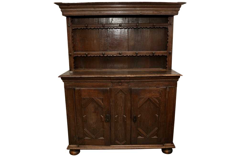 Lot 548 - A LARGE CONTINENTAL OAK DRESSER, 18TH CENTURY AND LATER