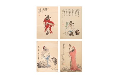 Lot 727 - A COLLECTION OF PAINTINGS OF CHINESE LITERARY CHARACTERS.