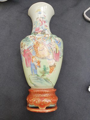 Lot 51 - A CHINESE FAMILLE ROSE 'IMMORTALS' VASE.