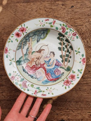 Lot 78 - A CHINESE FAMILLE ROSE 'APOLLO AND DAPHNE' DISH.
