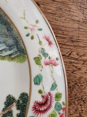 Lot 78 - A CHINESE FAMILLE ROSE 'APOLLO AND DAPHNE' DISH.