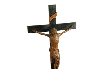 Lot 125 - AN EARLY 20TH CENTURY CARVED WOOD CORPUS CHRISTI