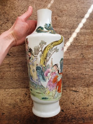 Lot 50 - A CHINESE FAMILLE ROSE FIGURATIVE VASE.