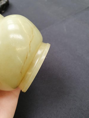 Lot 262 - A CHINESE YELLOW JADE SPITTOON.