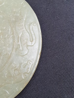 Lot 23 - A CHINESE YELLOW JADE ARCHAISTIC DISC, BI.