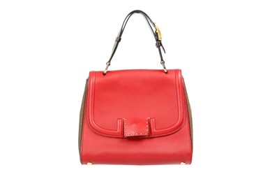 Lot 8 - Fendi Red Silvana Top Handle Bag
