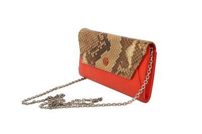 Lot 157 - Christian Dior Orange Flap Wallet On Chain