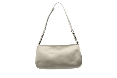 Lot 453 - Christian Dior Silver Satin Embellished Malice Bag