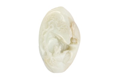 Lot 579 - A CHINESE WHITE JADE BOULDER.