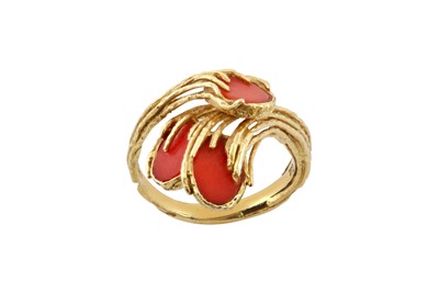 Lot 162 - λ A coral ring dress ring, 1973