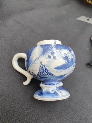 Lot 94 - TWO CHINESE BLUE AND WHITE ‘LANDSCAPES’ MUSTARD POTS.