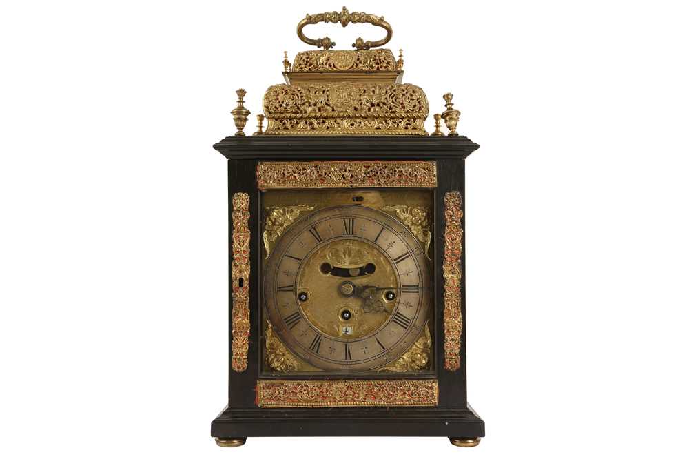 Lot 310 - A QUEEN ANNE PERIOD EARLY 18TH CENTURY QUARTER CHIMING TABLE CLOCK SIGNED WILLIAM SPEAKMAN