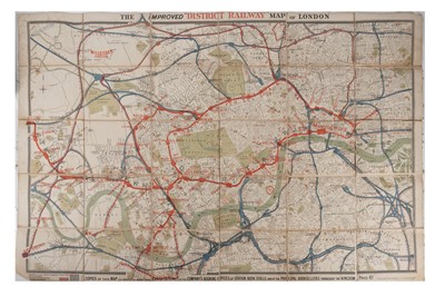 Lot 1653 - Railway map: The Improved "District Railway" Map of London, [c.1880]