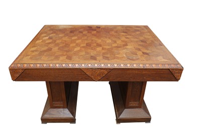Lot 78 - A BELGIAN OAK DINING TABLE FROM THE MINISTRY OF FINANCE, ST-GILLIS-WAAS