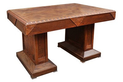 Lot 1007 - A BELGIAN OAK DINING TABLE FROM THE MINISTRY OF FINANCE, ST-GILLIS-WAAS