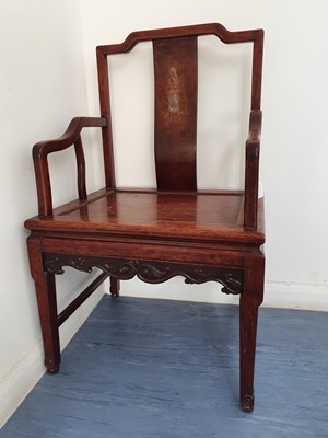 Lot 131 - A PAIR OF CHINESE WIRE-INLAID WOOD CHAIRS.