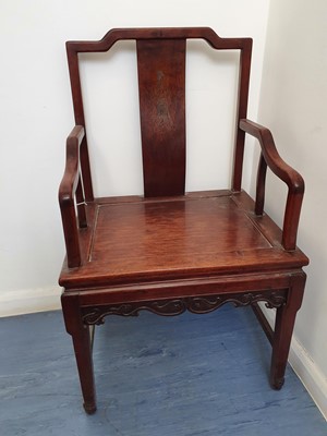 Lot 131 - A PAIR OF CHINESE WIRE-INLAID WOOD CHAIRS.