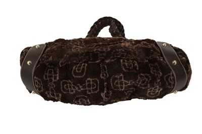 Lot 394 - GUCCI BROWN RABBIT FUR PELHAM BAG