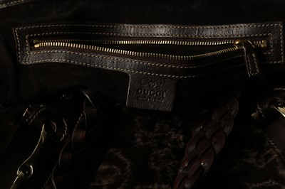 Lot 394 - GUCCI BROWN RABBIT FUR PELHAM BAG