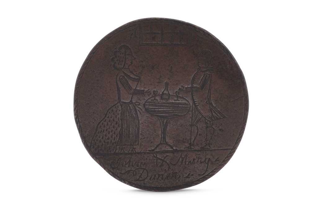 Lot 35 - A late 18th century engraved English love token, circa 1785