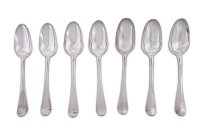 Lot 355 - A mixed group of George II / III Scottish and English sterling silver tablespoons