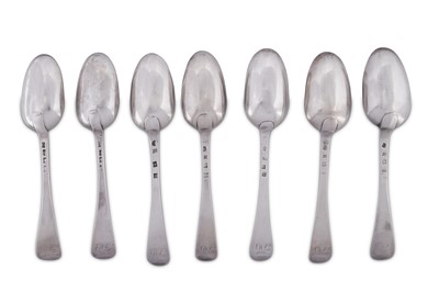Lot 355 - A mixed group of George II / III Scottish and English sterling silver tablespoons