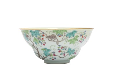Lot 610 - A CHINESE OGEE 'SQUIRRELS AND GRAPES' BOWL.