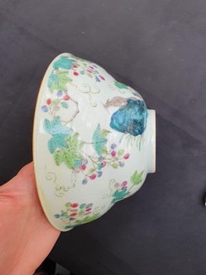 Lot 610 - A CHINESE OGEE 'SQUIRRELS AND GRAPES' BOWL.