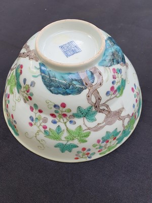 Lot 610 - A CHINESE OGEE 'SQUIRRELS AND GRAPES' BOWL.